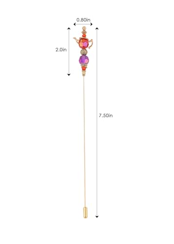 Image of Alilang Gold Magic Lamp Hat Pin Retro Long Handle Hat and Lapel Pins with Flexible Bendable Design on Hats, Scarves, and Suits