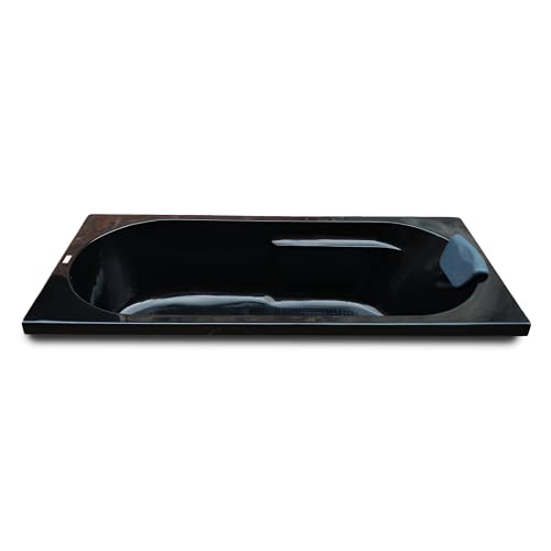 Image of MADONNA Divine Acrylic 5.5 feet Rectangular Bathtub (with Headrest) (Black)