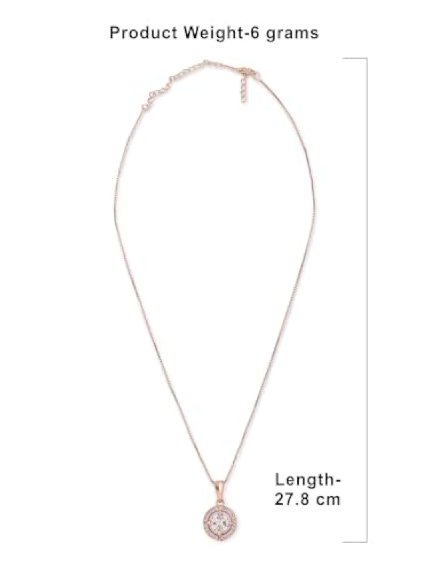CZ Embellished Pendant & Chain - Women