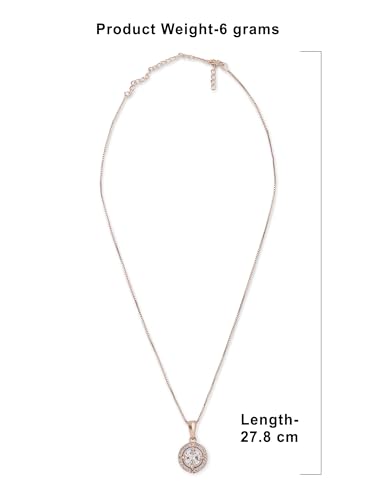 CZ Embellished Pendant & Chain - Women