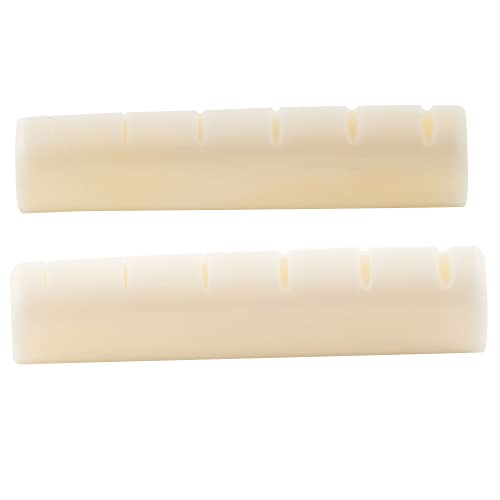 Musclily Pro 44mm LP Stile Capotasto Osso Bone Nut Fondo Piatto per Chitarra Elettrica Gibson Les Paul, 44,07x4,98x9,30mm(2 Pezzi)