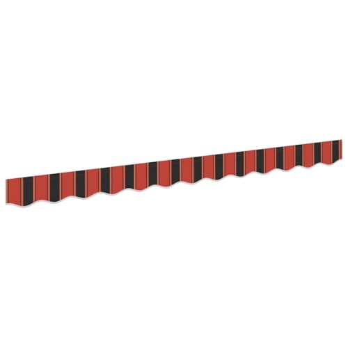 vidaXL Markisenkante für 3 m Rahmen, Bunte Streifen in Orange, Schwarz und Gelb, UV-beständiges Polyester, zusammenklappbar, perfekt fürs Draußen, Schatten für Garten, Terrasse und Sonnenschutz.