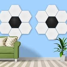 Paneles acústicos hexagonales, pack de 6, panel de absorción acústica de alta densidad 12 x 14 x 0.4 pulgadas, para tratamiento acústico (blanco) miniatura 6