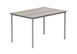 Office Hippo Essentials, Sturdy & Robust Computer, Stylish Home Office, Ideal Desk Table for Any Work Space, Height Adjustable Feet, 5 Year Guarantee, Alaskan Grey Oak, 120 x 80 cm