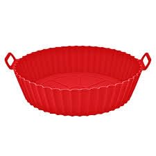 Forma De Silicone Para Air Fryer Reutilizavel Anti Aderente Cesta Assadeira Com Alça BPA Free - Marc
