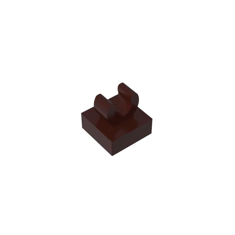 Gobricks 15712 Hinge Plate Tile Special 1x1 with Clip with Rounded Edges 50 Pieces GDS-818 Compatible with Lego Building Blocks Color:Dark Brown — image 1