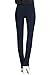 SLIM-SATION Women's Wide Band Regular Length Pull-on Straight Leg Pant with Tummy Control, Midnight, 18