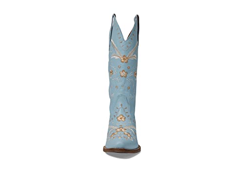Image of Dingo Womens Full Bloom Floral Round Toe Casual Boots Knee High Mid Heel 2-3 inch