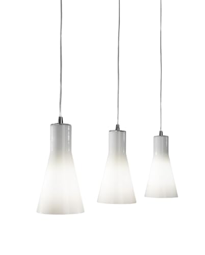 Suspension Diana en métal chromé et verre soufflé 3xE27