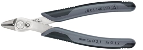 KNIPEX クニペックス ESDエレクトロニクス スーパーニッパー 全長140mm 研磨ヘッド 静電防止ハンドル 7803-140ESD