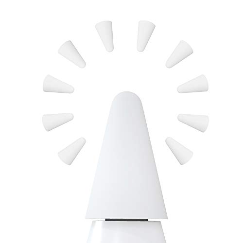 AWINNER Feder-Abdeckung, kompatibel mit Apple Pencil Protector Silikon Tipps Cover zum Zeichnen geräuschlos für IPencils 1 & 2 (weiß-10 Stück) Cover