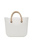 bolso de mano blanco y plata Tamaño: 29 cm de alto, 31 cm de ancho, 12 cm de espesor