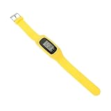 Milisten Braccialetto Contapassi in Silicone Portatile Giallo, Orologio da Polso Monitor Passi per Camminata e Corsa, Strumento Contapassi Multifunzionale per Attività Outdoor e Fitness