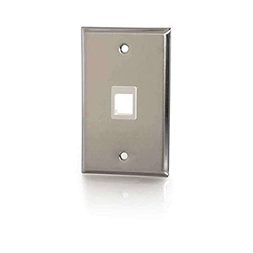 Legrand - C2G 1 Port Keystone Wall Plate, 1 Gang Keystone Wall Plate, Stainless Steel Wall Plate, 1 Count, C2G 37093