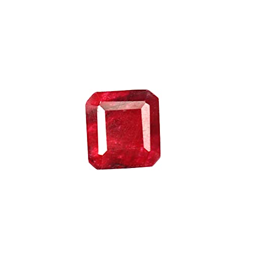 6.95 Ct Natural Red Ruby Loose Gemstone Beads, Certified Ruby Emerald Shape Beads for Jewelry Making, Crafting,