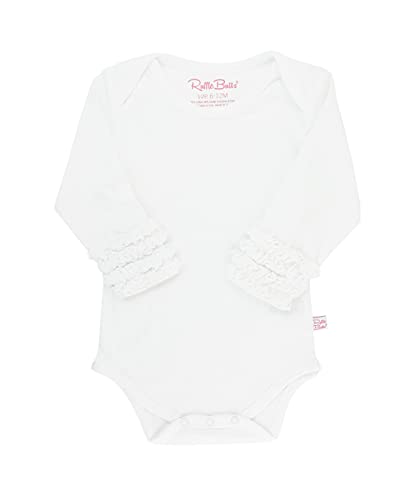Image of RuffleButts Baby/Toddler Girls Knit Long Sleeve Ruffle Bodysuit with Snaps