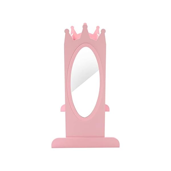   COSVALVE-Kids-Armoire-Dress-Up-Storage-wMirror-and-DrawersDress-up-ClosetCostume-Dress-up-Wardrobe-Pretend-Storage-Closet-wSide-Pocket-Top-Shelf-Shoes-StorageLovely-Pink-for-Girls-Room