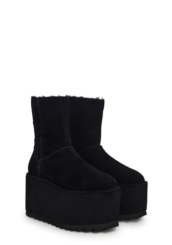 Dolls Kill Atmosphere Fleece Lined Suede Platform Boots by DARKER WAVS – Winter Boots with Cozy Fleece & Tread3