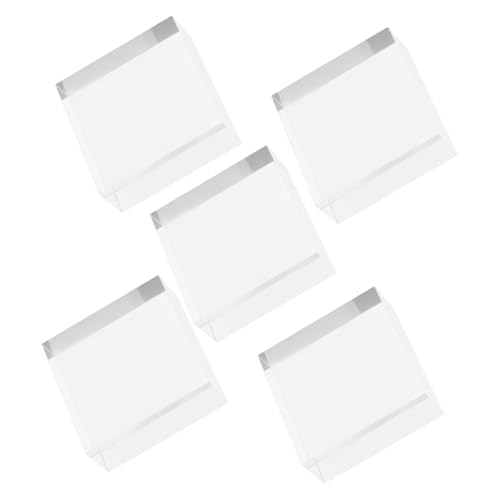 HORIALENCE Bloques de Acrílico Cuadrados 5x5x2 Cm Transparentes, Soporte de Exhibición para Joyas, Base Acrílica Resistente, Accesorio para Vitrinas y Colecciones, Set de 5 Piezas