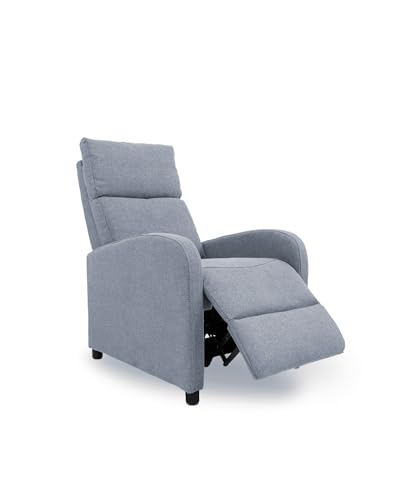 Home Heavenly®- Sillón Relax reclinable Manual Nexus. Butaca para salón con reposapiés, Compacto. Sistema por Empuje. (Gris)