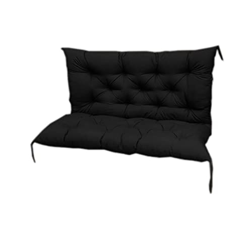 Coussin balancelle 100x100x8 cm dossier antidérapant haute densité pour meuble de terrasse noir