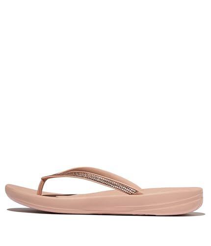 Image of FitFlop Womens iQushion Sparkle Ergonomic Flip Flops for Walking, Lightweight Waterproof Cushioned Thong Sandals for Women with Non Slip Bottom and Arch Support | Lightweight Waterproof Walking Sandals w /Cushioned Comfort & Arch Support