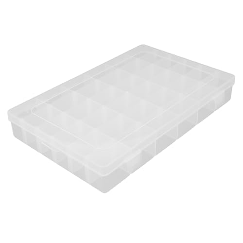 IMIKEYA Caja De Almacenamiento De Plástico Organizadora Compartimentos Para Guardar Cuentas De Manualidades Caja De Joyas Multirejilla Separador Para Organizador De Dijes y Coleccionar Pie