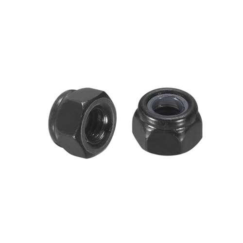 uxcell 35pcs écrous nylon M4 x 0.7 acier carbone noir
