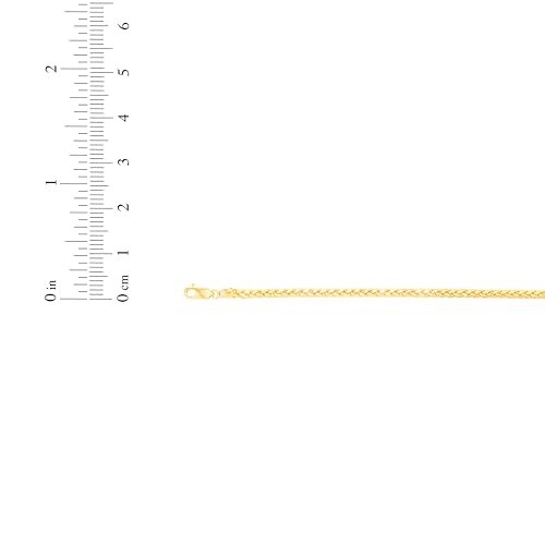 Floreo 10k Yellow Gold 2.7mm Lite Round Wheat Palm Chain Franco Necklace4