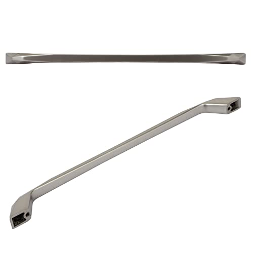 Image of Atom 12.8 inches Zinc Pull Handle | Silver Satin Finish | Office Wardrobe Furniture Kitchen Drawer Cabinet Push Bar, 229, Pack of 2