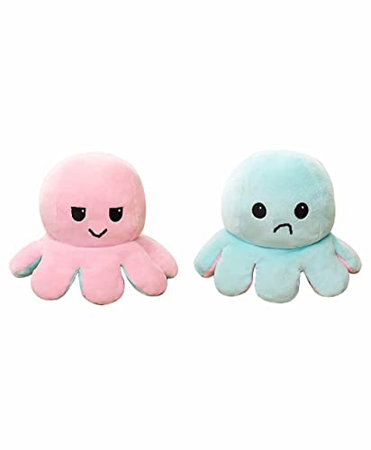 Image of Niku Reversible Octopus Soft Stuffed Toys for Girls Boys Baby Kids | Teddy Bear plushies, Animal Toy | Best Gift Item for Kids (Pink and Blue Colour)