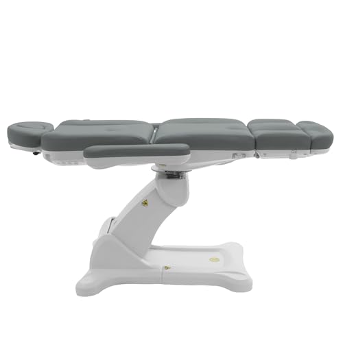 Image of SKINACT Malibu Electric Medical Spa Facial Treatment Chair /Table with 240 Swivel Base, Adjustable Backrest, Leg Rest and Wired Hand Remote Control (Gray)