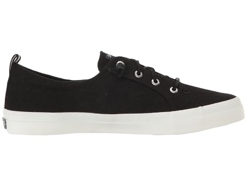 Sperry Womens Crest Vibe Linen Sneaker, Black, 8
