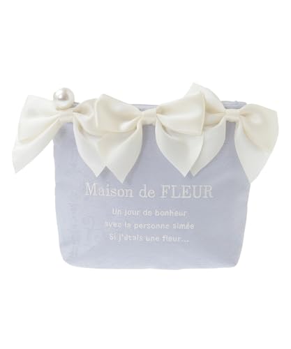 [メゾン ド フルール] ポーチ・巾着 ジャカードリボンポーチ レディース ブルー