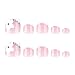 French Tip Press on Toenails Short Square Fake Toe Nails White Flower False Toenails 3D Floral Toe Press on Nails with Rhinestones Design Glossy Pink Acrylic Toenails Summer Nails for Women 24Pcs