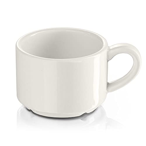 Modermo Tazzina Tazza da Espresso e Caffe in Porcellana, Capacità 100 ml, linea Prima, Colore Crema, Porcellana di Alta Qualità con Allumina, Superficie Smaltata Liscia, Ideali per Catering e Hotel