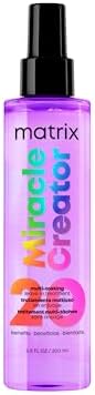 Matrix Miracle Creator Leave-In Conditioner Spray - Heat Protectant, Anti-Frizz, Moisturizing & Detangling, Adds Shine, Primes For Styling, For Damaged & All Hair Types, Sulfate Free
