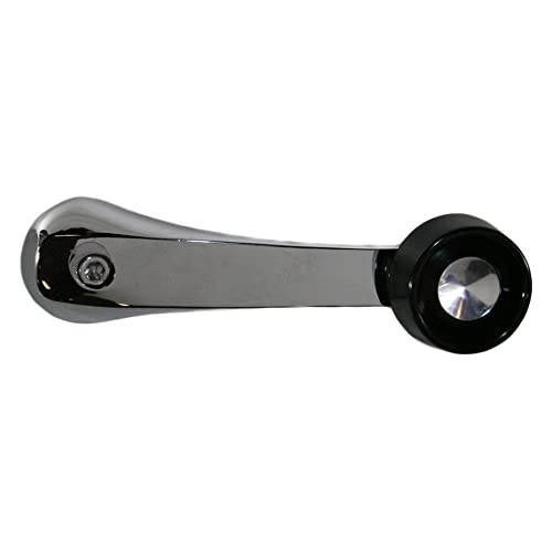 Image of TRQ Window Crank Handle Set Chrome & Black Compatible with 79-89 Chrysler 78-90 Dodge 78-81 Plymouth CH1354102