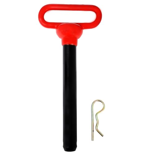 1 X 7-1-2 Trailer Hitch Pin and Clip Towing Hitches Red Rubber Coated Handle Hitch Pin Accessories for Tractors,Clevis Pin Replaces Speeco S70055200