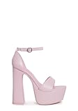 Dolls Kill Holy Revelation Pure Platform Heels by Current Mood – Vegan Leather Peep Toe Heels for Bold Confidence – Pink, 7
