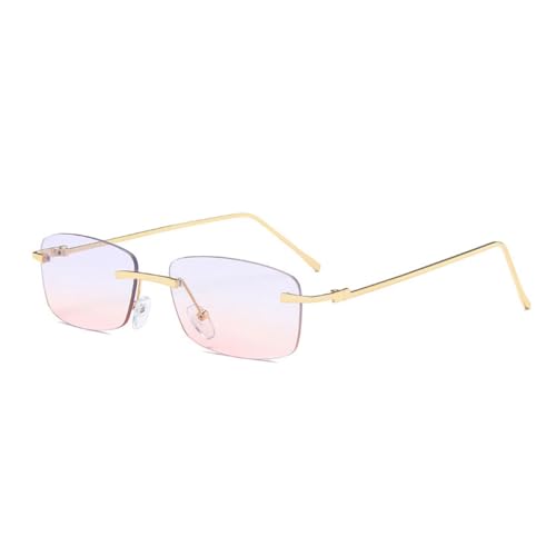 Lunettes de soleil sans monture de créateur aux finitions dorées et verres dégradés