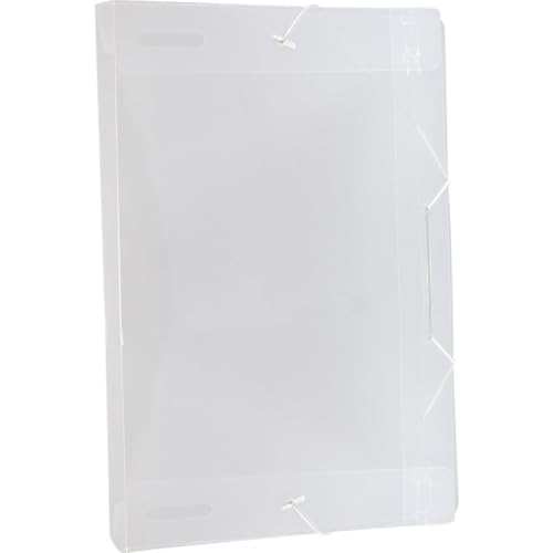 Pasta Plástica com Aba Elástica, Ofício, 20 mm, Pacote com 10 Unidades, Cristal, Dac