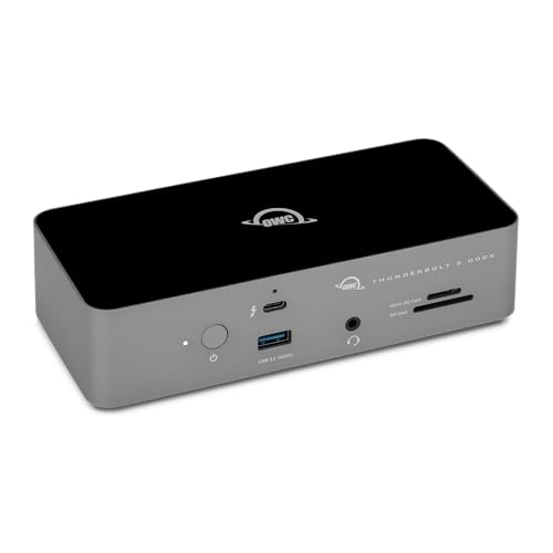 OWC 11-Port Thunderbolt 5 Docking Station, 2.5GbE, SD/Micro-SD Card Reader, Audio in/Out Jack, USB 3.2 Type-A Ports, 140W Power Delivery
