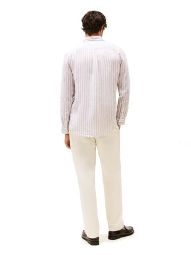 Image of Tommy Hilfiger Men's Long Sleeve Casual Linen Button Down Shirts in Regular Fit