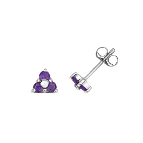 Boucles d'Oreilles Femme Or Blanc 375/1000 avec Améthyste véritable ovale facettée WJS30669KW