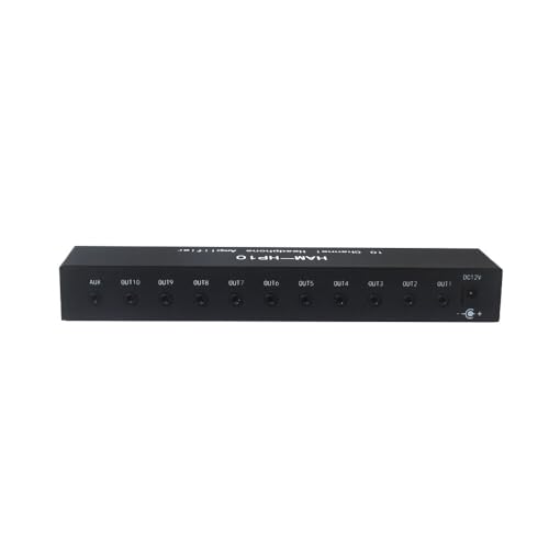 VIDOO HAM-HP10 10-Kanałowy Wzmacniacz Słuchawkowy Stereo 1 Wejście 10 Wyjść 12dB Wzmocnienie NJM4556A Jack 3.5mm DC 12-24V