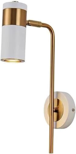 Apliques de Pared para Interiores en Blanco y Negro, Estilo nórdico Moderno, de Metal Inoxidable, GU10, portalámparas Giratorio, lámpara de Pared para Dormitorio, mesita de Noche y Sala de Estar.