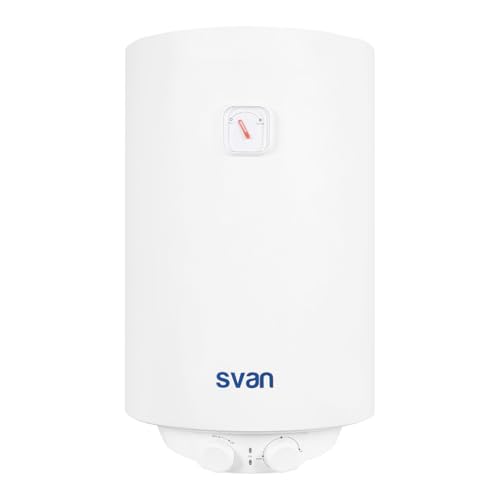 Svan Termo Eléctrico Vertical 28 Litros ST3000. Instalación Vertical, 1500W, Incluye Kit de Montaje, Resistencia de Acero inoxidable, Blanco, Eficiencia Energética Clase C