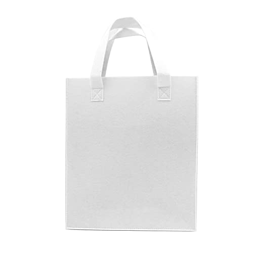 Sac en feutre de laine blanc x3 pour document et courses du quotidien