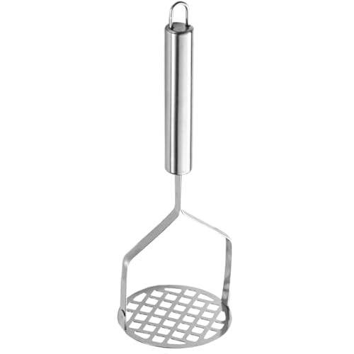 Potato Masher - Stainless Steel Potato Masher | Manual Kitchen Tool for Mashing Potatoes, Vegetables, Fruits, Meat, Baby Food, Easy to Clean, Kitchen Utensil, Du